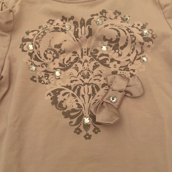 Kate Mack Pink Leopard Print Tutu Leggings and Puff Shoulder Top Size 2/2T - Picture 4 of 11